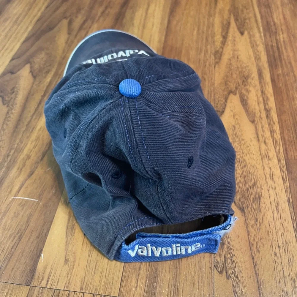 Valvoline Racing Hat Mens OSFM Navy Blue Cotton Adjustable Baseball Cap TSMGI